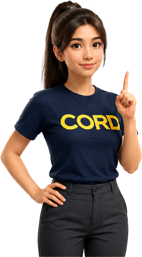 CORD Chemicals mascot presenting the company mission, vision and core values